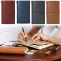 Miniatyrbilde 7 av 10: A6 Notebook Ledger Book VINRØD Wine Red