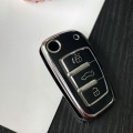 Pikkukuva 9 / 10: Auton Flip Key Case Key Cover Shell SILVER TRIM - BLACK SILVER Silver Trim - Black