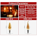 Miniatyrbilde 6 av 10: Vintage retro pære filament C35L-E14 C35L-E14 C35L-E14