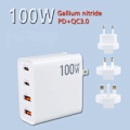 Miniatyrbild 7 av 10: 100W GaN Laddare Adapter Dual Typ C QC3.0 USB-A EU-PLUGG