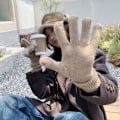 Miniatyrbild 7 av 10: Touchable Screen Handskar Långa handledshandskar BEIGE beige