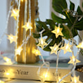 Pikkukuva 1 / 9: Star Moon String Lights Fairy Lights LÄMPIMÄN VALKOINEN TÄHTI VILKKUVAT Warm White Star Flashing-Star Flashing