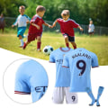 Miniatyrbillede 6 af 6: 3-delt sæt Manchester City Fodboldtrøjer Sæt Nr. 9 Haaland 26 26