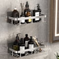 Miniatyrbillede 9 af 10: Hjørnebruser Caddies Badekar Organizer Hylde SORT RECTANGLE black rectangle 1pc