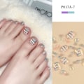 Miniatyrbillede 1 af 8: 24 stk falske tånegle Aurora Dazzle P017A-7 P017A-7 P017A-7