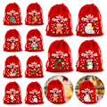 Miniatyrbillede 10 af 10: 5/10 stk julefløjlsposer Candy Snack Gavepose 9X12CM10STK 9x12cm10pcs