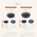 Miniatyrbillede 3 af 10: Sengemøbler Risers Anti Vibration Pads GRÅ 45MMSQUARE SQUARE Grey 45mmSquare-Square