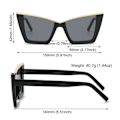 Miniatyrbillede 3 af 10: Kvinder Cat Eye solbriller Oversize nuancer LEOPARD Leopard