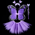Pikkukuva 1 / 10: Lasten pukurekvisiitta Butterfly Wings setit PURPLE 4 KPL/ SET 4 Purple 4 pcs/set-4 pcs/set