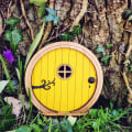 Miniatyrbilde 9 av 10: Miniatyr Fairy Alv Door Wooden Craft GUL yellow