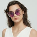 Miniatyrbillede 7 af 10: Butterfly Solbriller Lilla Solbriller til Damer GRADIENT GREY Gradient gray