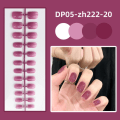Miniatyrbilde 8 av 10: 24stk Kort Square Head False Nails Glanset Bærbare falske negler DP05-zh314-13
