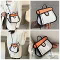 Miniatyrbilde 5 av 9: Kawaii Comic Håndvesker Jenter Sommer Japansk mote 2D Crossbody Vesker Pink