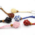 Miniatyrbillede 7 af 10: Tom Stenholder Nøglering Krystal Healing Stone Net Nøglering Red