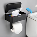 Miniatyrbilde 3 av 9: Tissue Box Baderom Toalett Tissue Holder SORT A A BLACK A-A