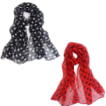Miniatyrbilde 9 av 10: Polka Dot Skjerf Silke Skjerf ROSA Pink