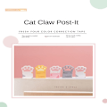 Miniatyrbillede 6 af 8: 3 stk Pink Cat Paw Sticky Notes Memo Pad Dagbog Stationære flager pink