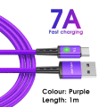 Miniatyrbild 1 av 10: Typ C Snabbladdarkabel Typ C Datakabel LILA 1M Purple 1M