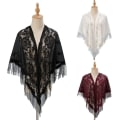Miniatyrbilde 4 av 10: Dame Sjal Evening Prom Cape VIN RØD wine red