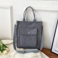 Miniatyrbillede 1 af 10: Corduroy Skuldertaske Tote Håndtasker GRÅ grey