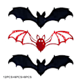 Miniatyrbilde 1 av 10: 12/18/24 STK 3D flaggermus-klistremerker Halloween veggdekor 6-24 STK 6-24PCS