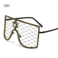 Miniatyrbillede 1 af 10: Rhinestone Mesh Glasses Y2K Solbriller C01 C01 C01
