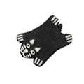 Miniatyrbillede 1 af 9: Håndlavet uldfiltunderlag Dyreservietter SORT KAT SORT KAT Black cat