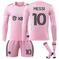 Miniatyrbillede 1 af 2: Inter Miami CF Hjemmefodbold Langærmet Trøje med Sokker til Børn Nr. 10 Messi 22