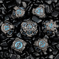 Miniatyrbilde 1 av 10: 7STK Metallterningsett terninger BLÅ blue