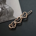 Pikkukuva 6 / 7: 2kpl Hollow Love Heart Hiusneula-sivuklipsit SILVER silver