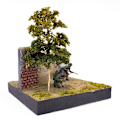 Pikkukuva 9 / 10: 35ml/pussi Simulation Mini Leaves Miniature Static Leaf RUSKEA brown