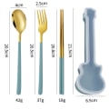 Miniatyrbilde 2 av 10: 3 STK/sett bestikk med gitarboks Skjegaffel spisepinner sett 7 7 7