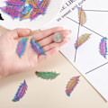Miniatyrbillede 6 af 10: 50 stk regnbuefjer charms rustfrit stål vedhæng fjer