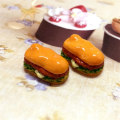 Miniatyrbillede 8 af 10: 20 Stk Resin Hamburger Hamburger Charms INGEN HUL FIRKANT INGEN HUL no hole square