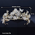 Miniatyrbilde 2 av 10: Barokk Rhinestone Crown Butterfly Hårbånd GULL gold