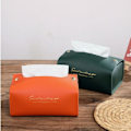 Miniatyrbillede 4 af 10: Læder Tissue Holder Tissue Opbevaringsboks ORANGE orange