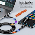 Miniatyrbilde 5 av 10: Mobil Datakabel Ladekabel SORT 2M Black 2m