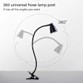 Miniatyrbillede 6 af 10: LED USB Clip Skrivebordslampe SORT black