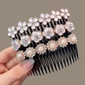 Miniatyrbillede 3 af 10: Pearl Hair Comb Broken Hair Comb STYLE 6 STYLE 6 Style 6