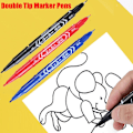 Miniatyrbillede 4 af 10: 10 Stk Dobbelt Tip Pen Oily Pen SORT Black