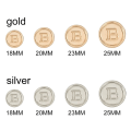 Miniatyrbilde 3 av 10: 20stk Metall Bokstav B-knapper Skjorteknapper SØLV 23MM20STK silver 23MM20pcs-20pcs