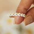 Miniatyrbillede 4 af 10: Daisy Rotating Ring Finger Ring Delicate 7 7 7