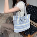 Miniatyrbillede 7 af 8: Strikkede håndtasker Crossbody-taske LYSEBLÅ Light Blue