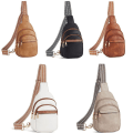 Miniatyrbillede 7 af 8: Læder Crossbody taske Solid Fanny Pack WHITE white