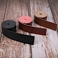 Miniatyrbillede 8 af 9: Læderrem Blank Overflade Læder Strip SORT 5CM black 5cm