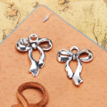 Miniatyrbillede 7 af 8: 40 Stk Sløjfe vedhæng Charm DIY halskæde SØLV Silver