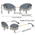 Miniatyrbillede 3 af 10: Solbriller til kvinder Tear Shape SORT SORT Black
