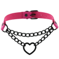 Miniatyrbillede 9 af 10: Gothic Chain Punk Halskæde PINK pink
