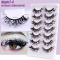 Miniatyrbillede 8 af 10: 7 Par Glitter Lashes Night Luminous False Eyelashes NIGHT7-6 Night7-6