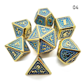 Miniatyrbilde 1 av 10: 7 stk/sett DND metallterninger polyedriske terninger 04 04 04